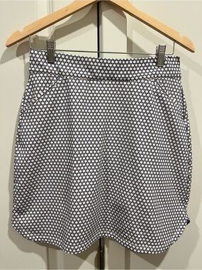 Peter Millar Navy and White Geo A-Line Skirt